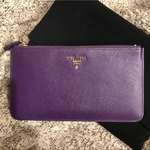 Violet Saffiano Leather Wallet Insert